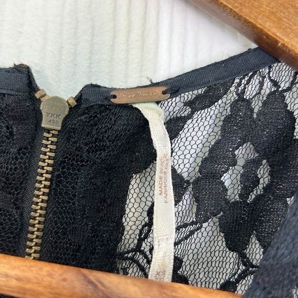 Free People - Russian Nesting Embroidered Floral Black Lace High & Low Dress XS - Picture 10 of 12